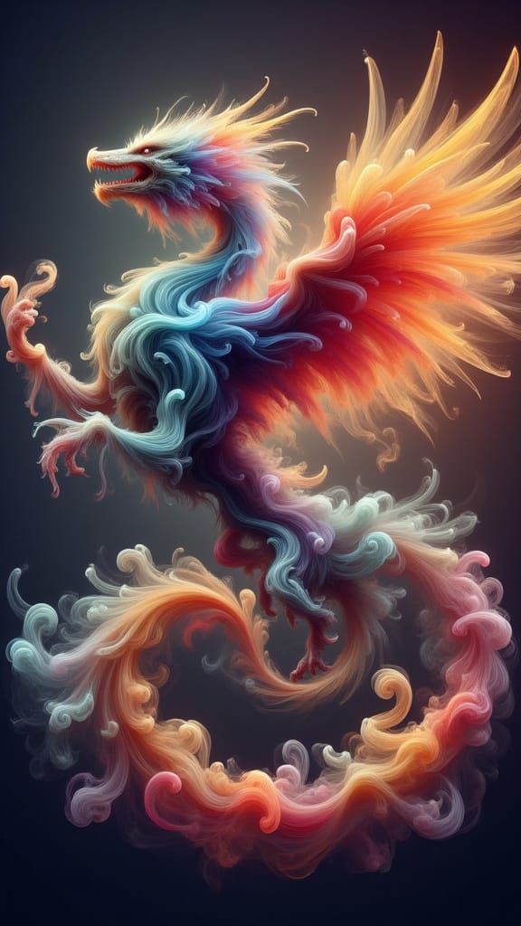 Multicolored Omnipotent Dragon in Cosmic Sky