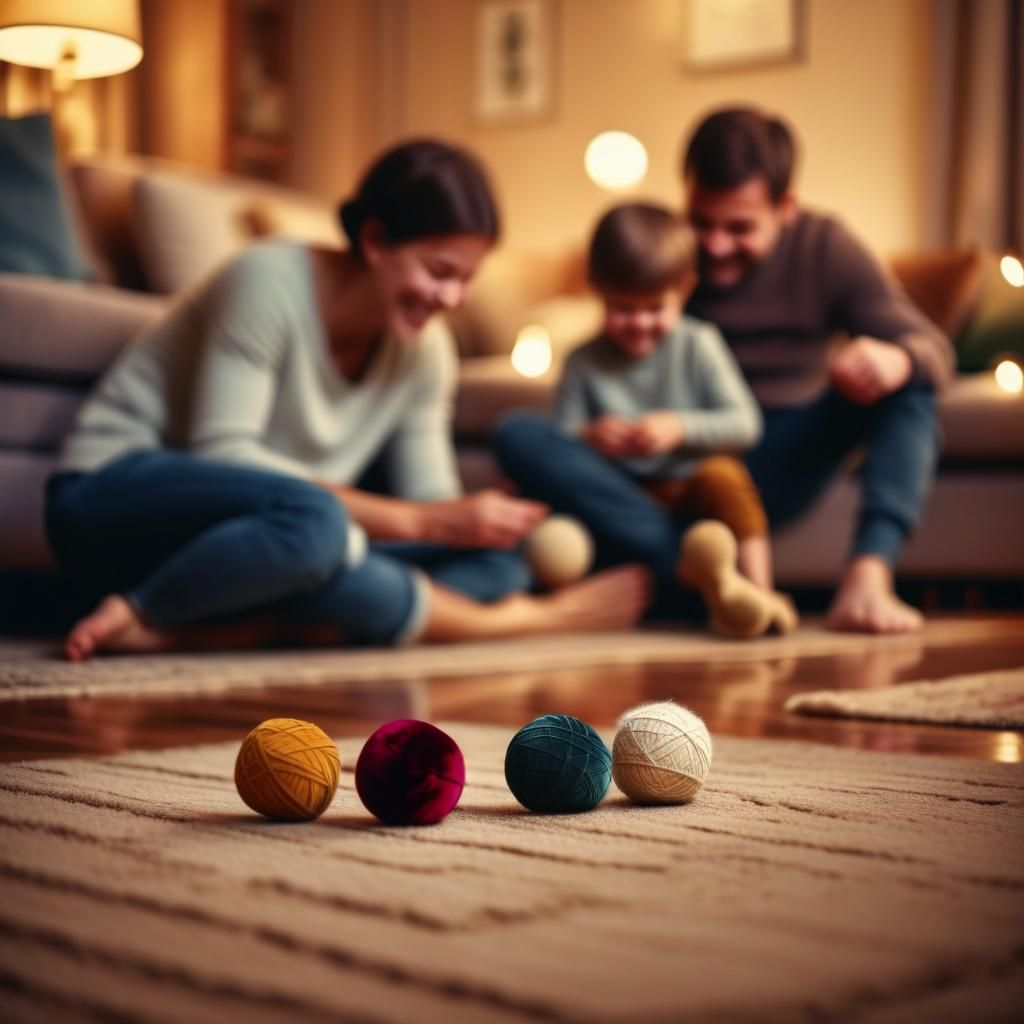 Cozy Family Fun: Warm Home Scene in Soft Focus