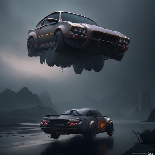 Cars Float in Air: Detailed Matte Painting