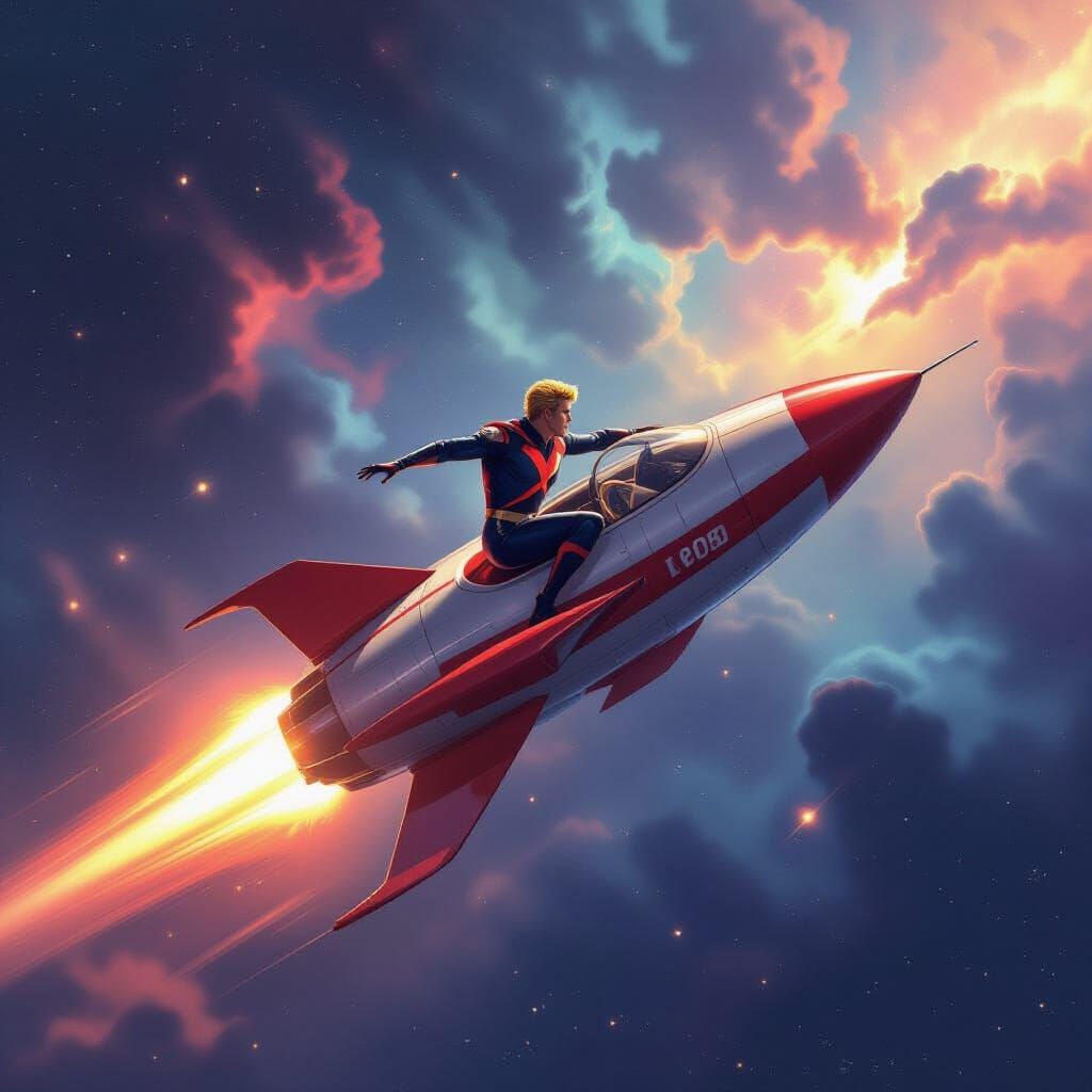 Flash Gordon's Epic Rocket Journey Through Nebula Galaxy