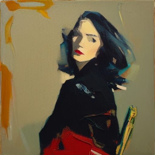 Femme Fatale Portrait in Malcolm Liepke Style