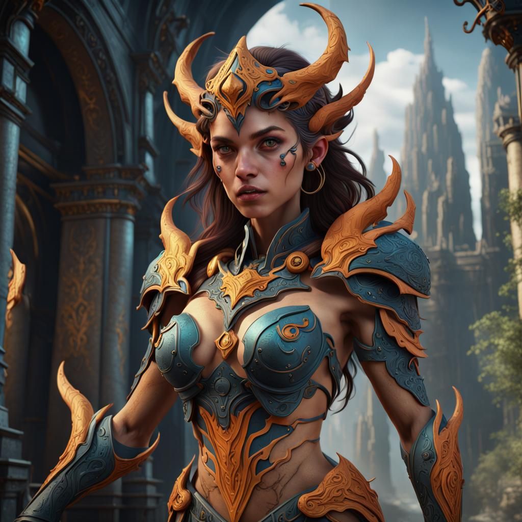 Detailed Matte Painting of a Female Bael