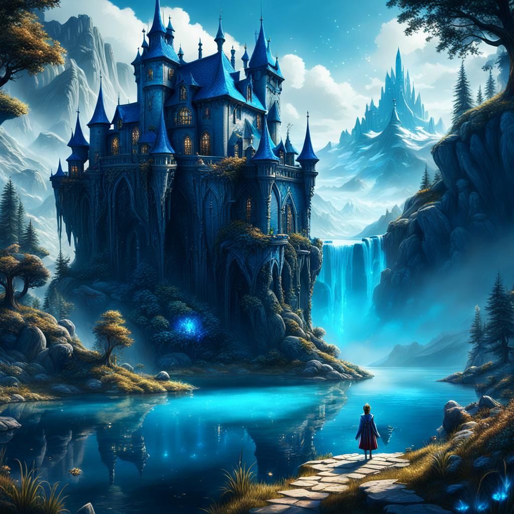 Blue Fairy at Enchanted Lake: Fantasy Concept Art