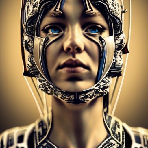 Hyperrealistic Graffiti Art Portrait with Origami Elements