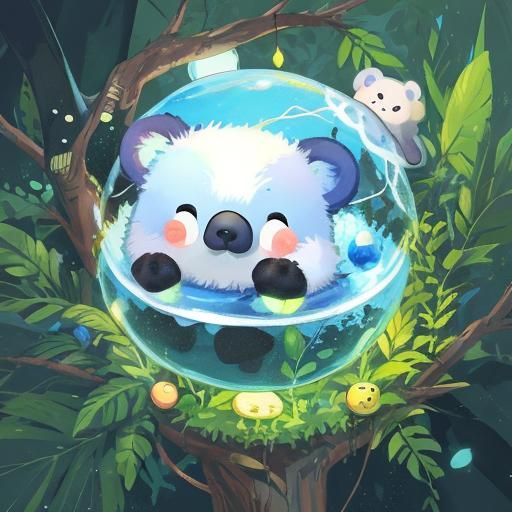 Pastel Koala Bear in Tree, Modern Acrylic Art