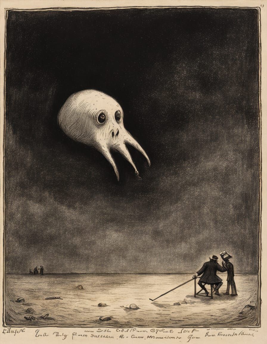 Ghostly Selfie in Alfred Kubin Style