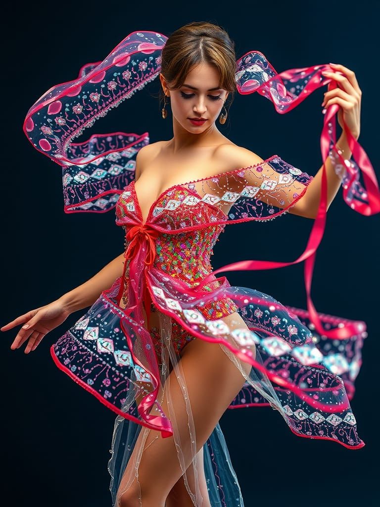 Pixie Dancer with Exploding Particles in Hyper-Realism