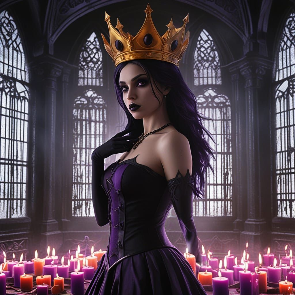 Gothic DC Comics Raven Possessed by Shadow Queen in Dark, Mo...