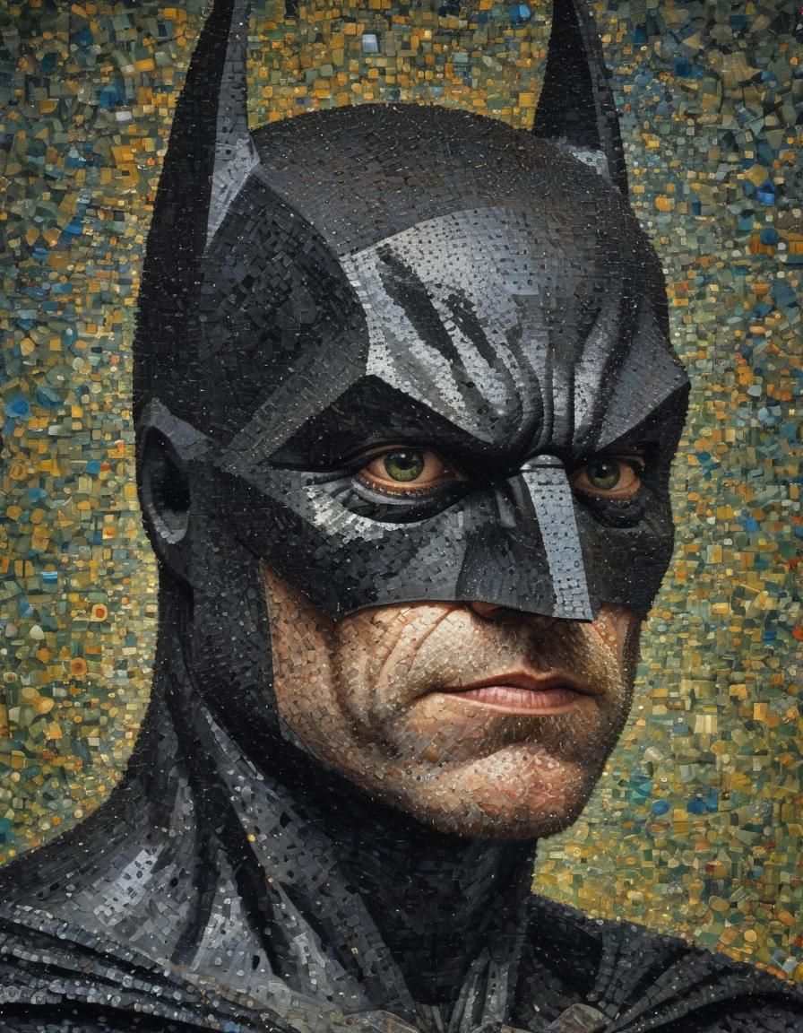 Pointillism Batman Portrait
