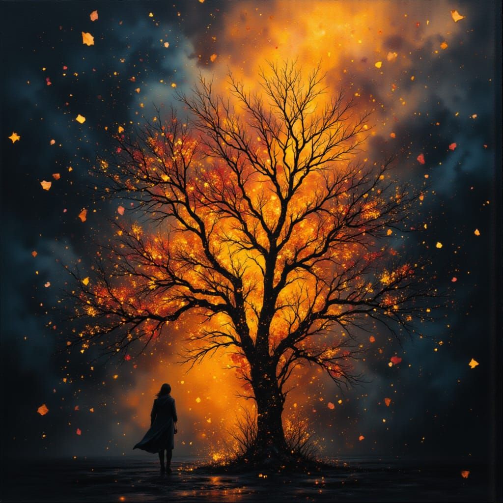 Evocative Watercolor Art of Night and Desire