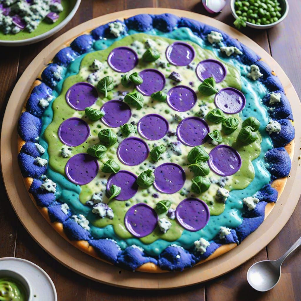 Vibrant Aberrant Pizza in Neon Colors