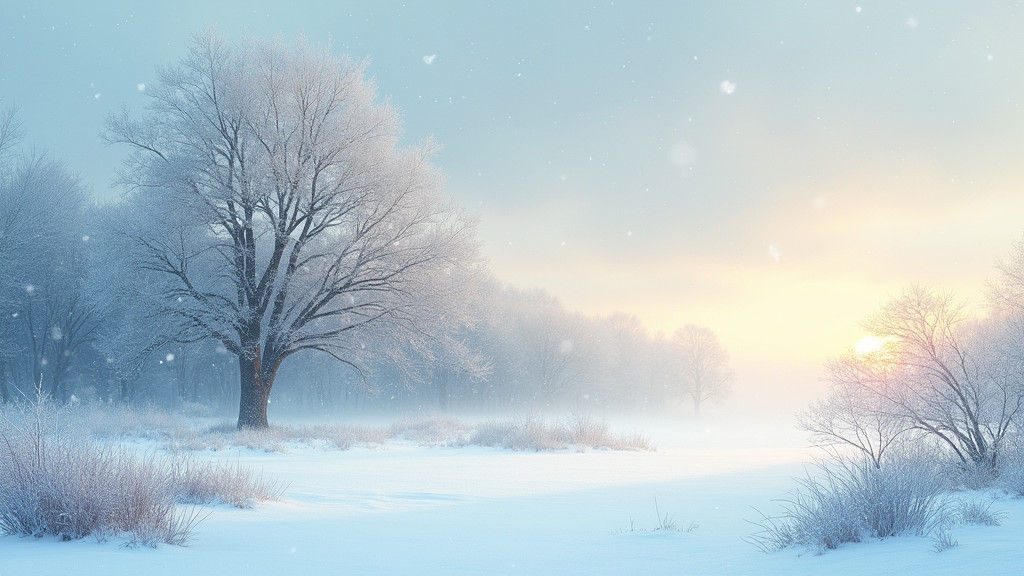 Winter Morning Landscape in Impressionistic Style