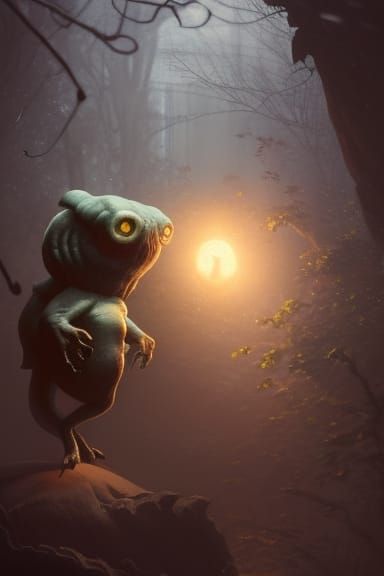 Funny Miniature Lovecraft Cryptid Rendered in Octane