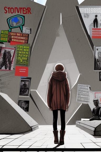 Sadie Sink in Cyberpunk Ruined City Square