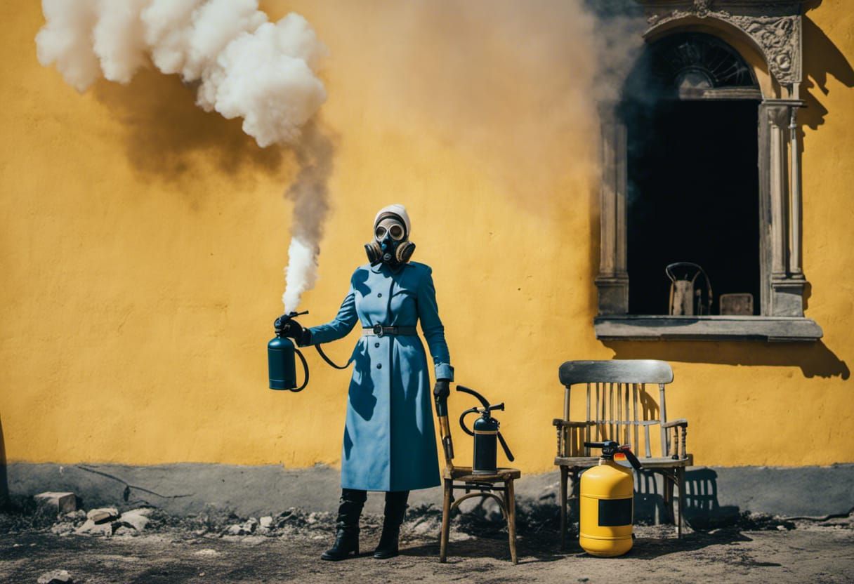 Ukraininan Lady protects her home