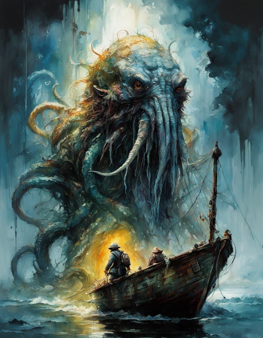 Epic Kraken Attack in Celestial Darkness