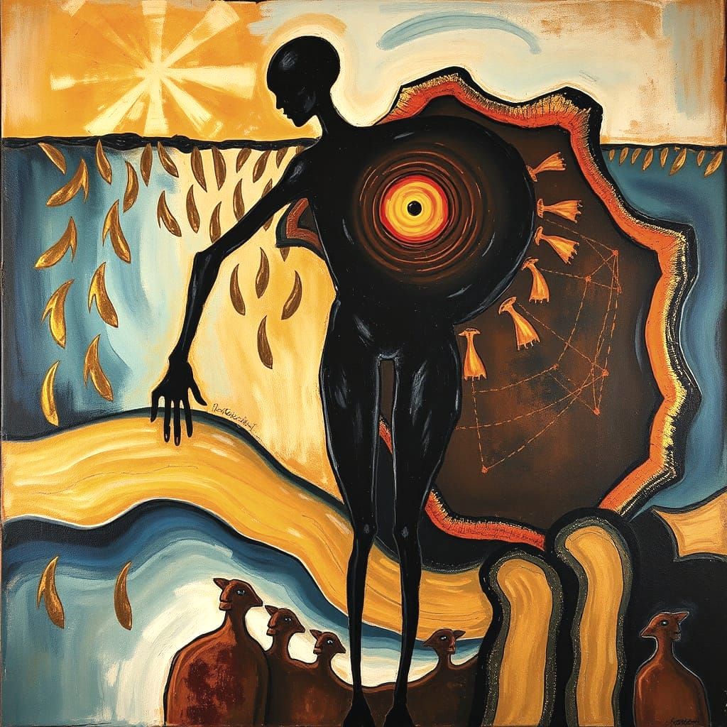 Abstract Expressionist Painting of Inner Consciousness