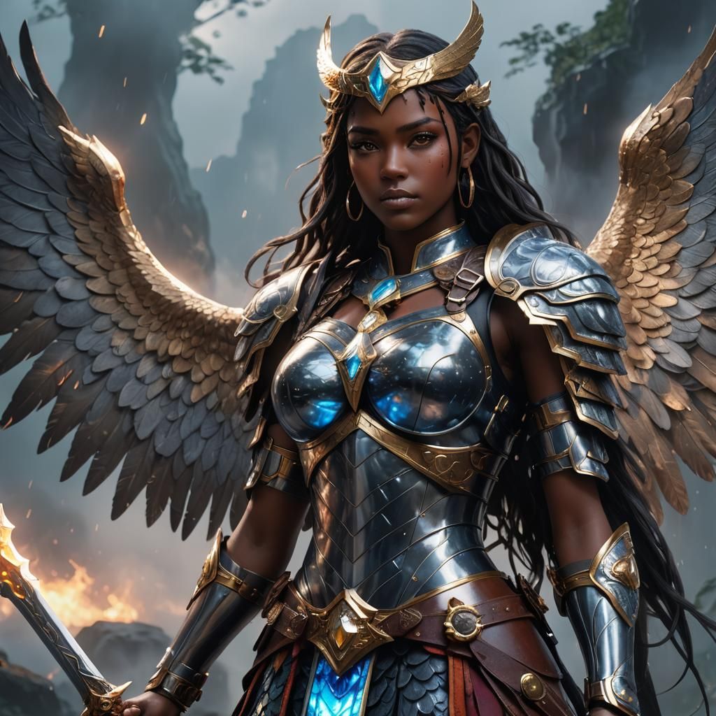Valkyrie Warrior in Hyper-Realistic 3D Anime Art