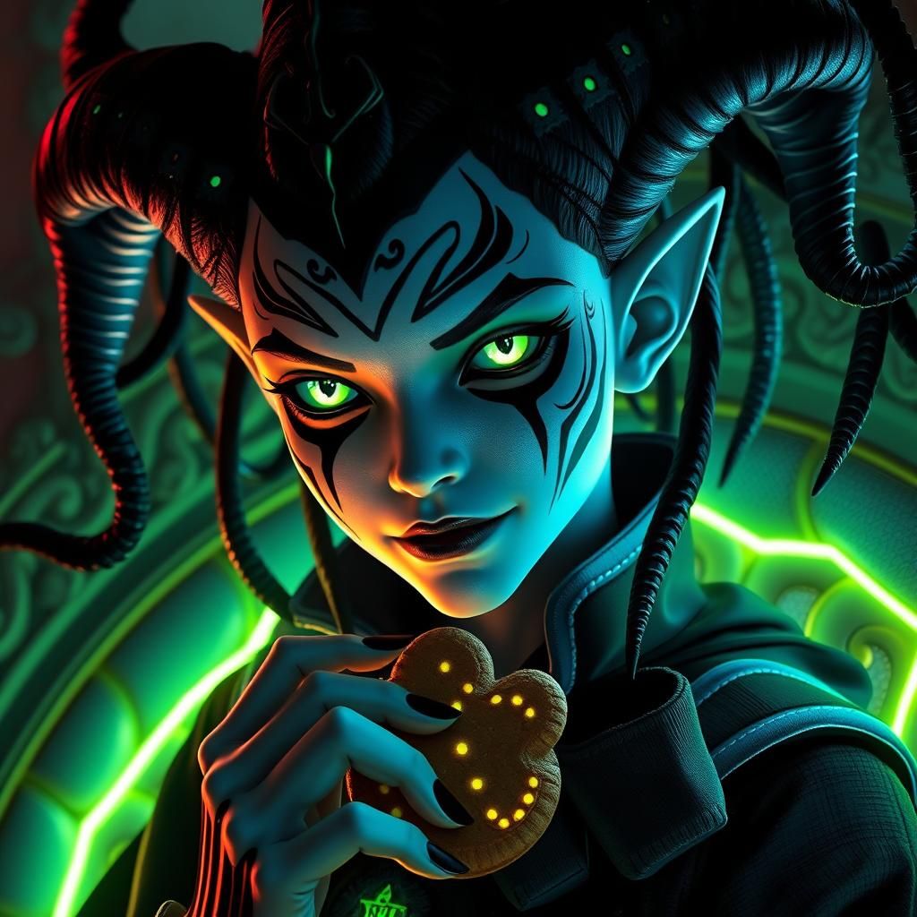 Gentle Man with Tendrils and Glowing Eyes