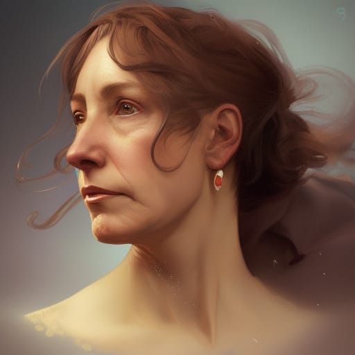 Revolutionary War Portrait in Art Nouveau Style