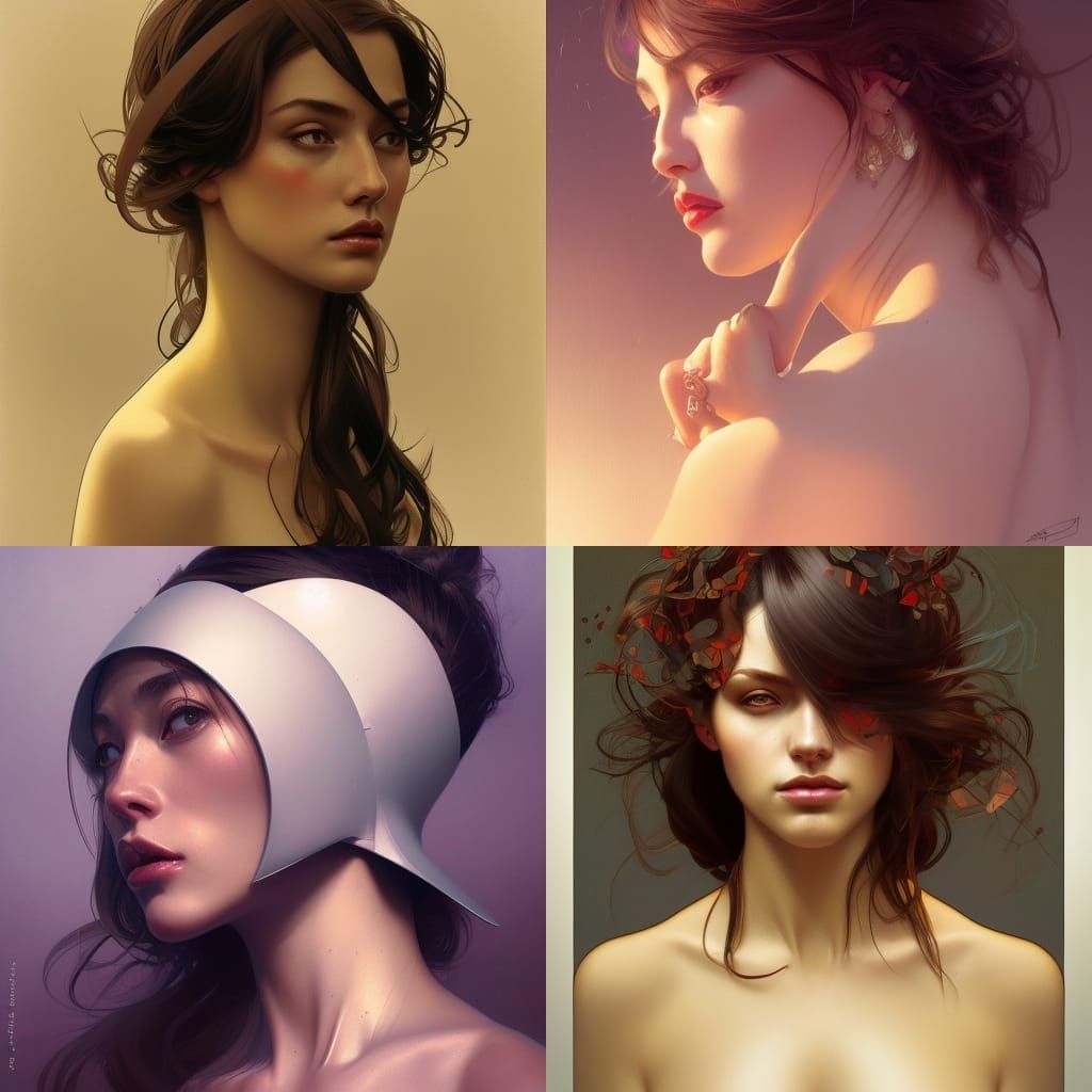 Fashionable Hourglass Figures in Art Nouveau Style