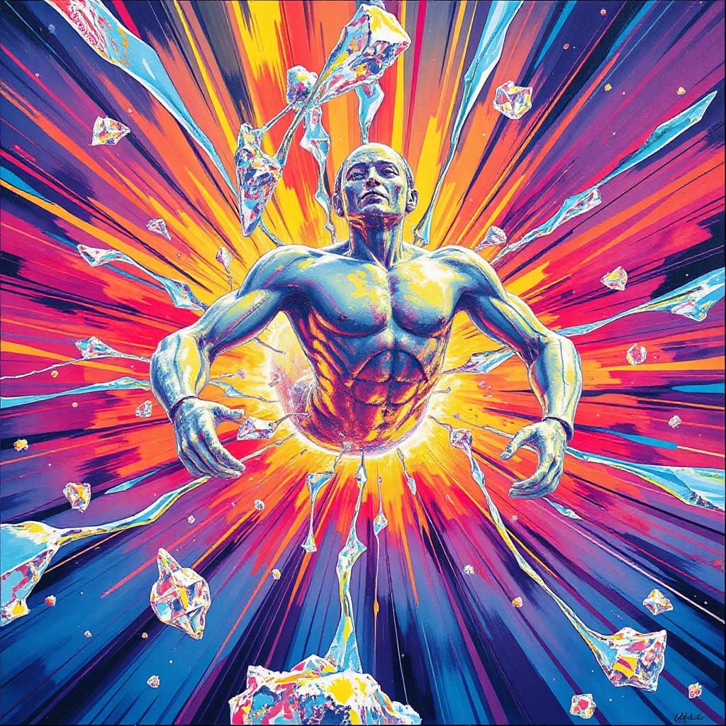 Vibrant Abstract Design with Intense Contrasting Colors