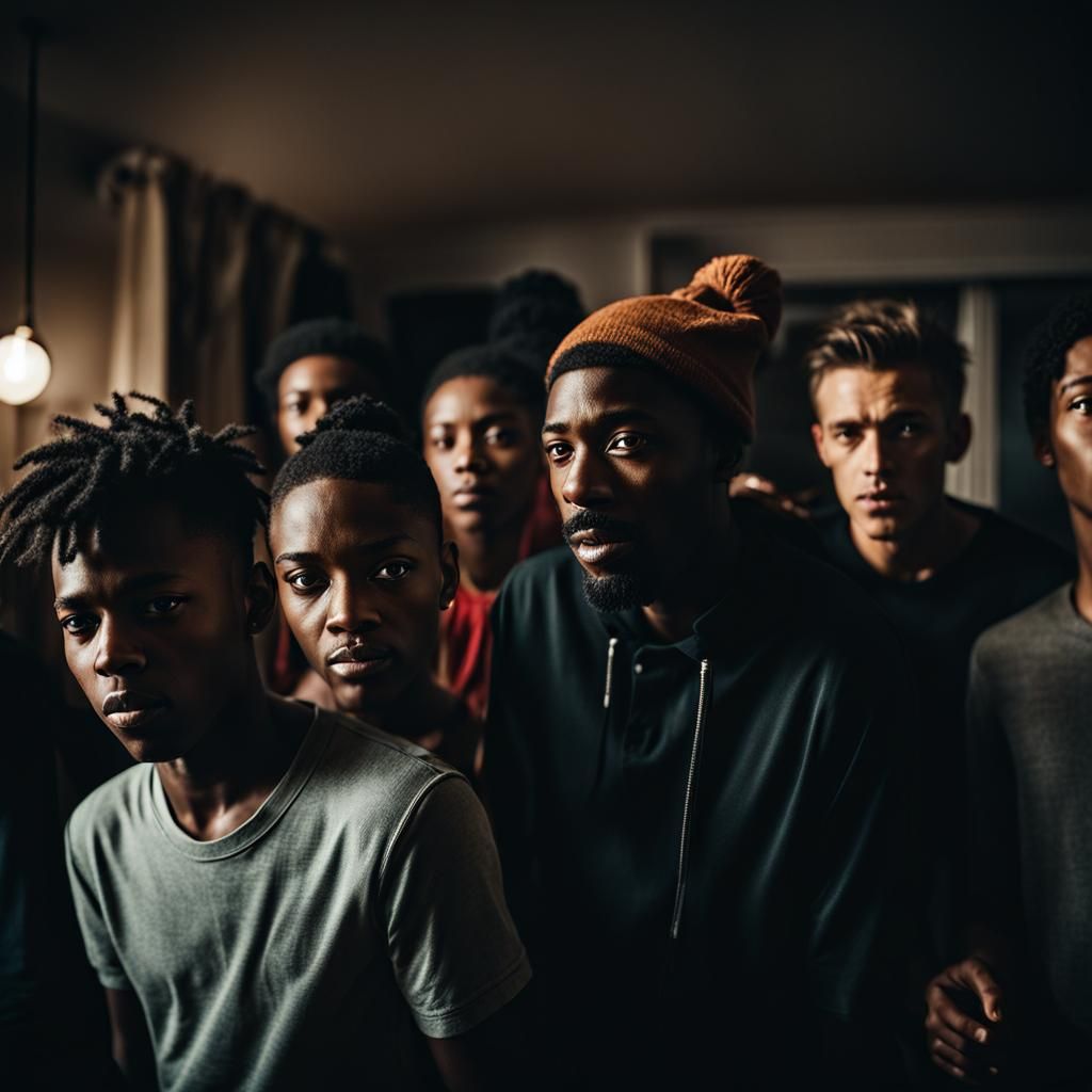 Young People Dancing at Night in Realistic Style