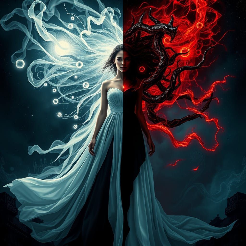 Surreal Goddess of Contrasting Realms