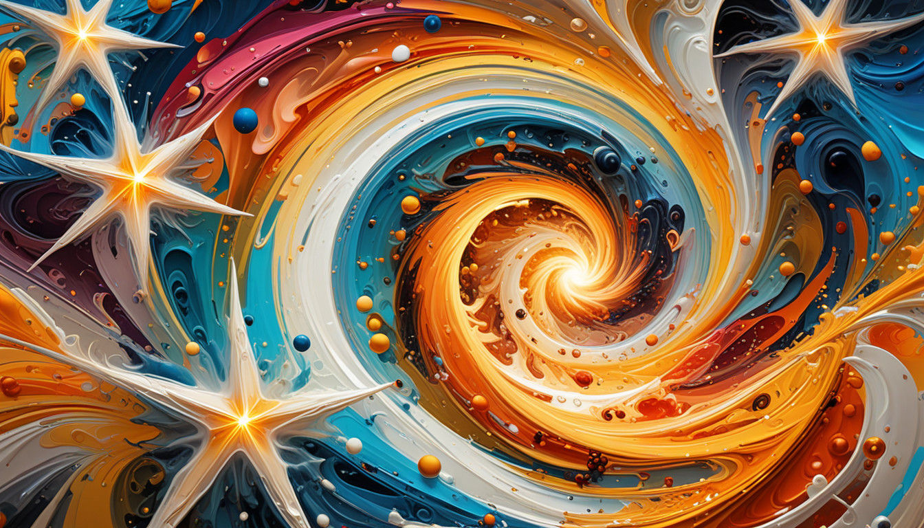 Cosmic Vortex in Vibrant Impasto Style