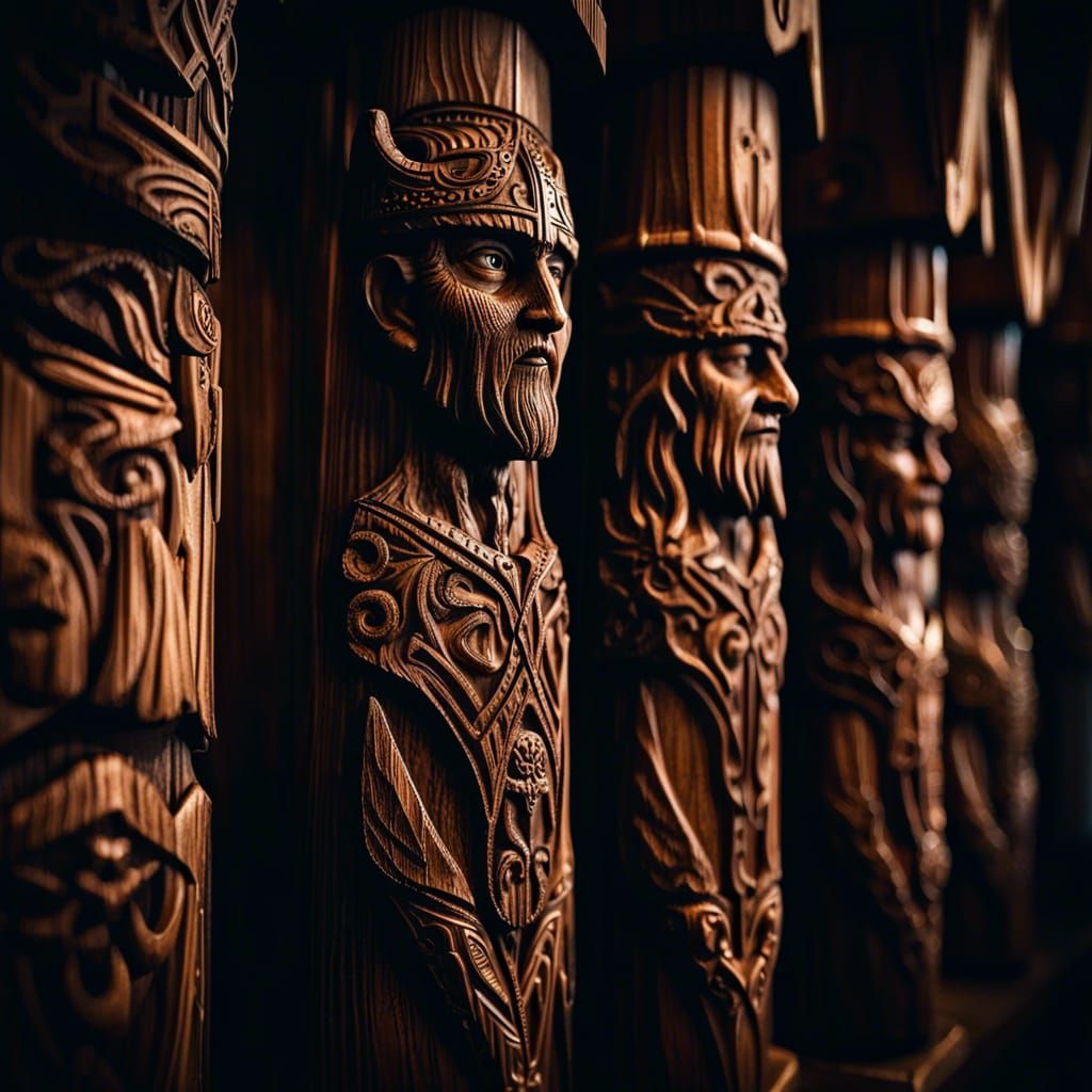 Norse Mythology Carvings in Hylestad Stave Church