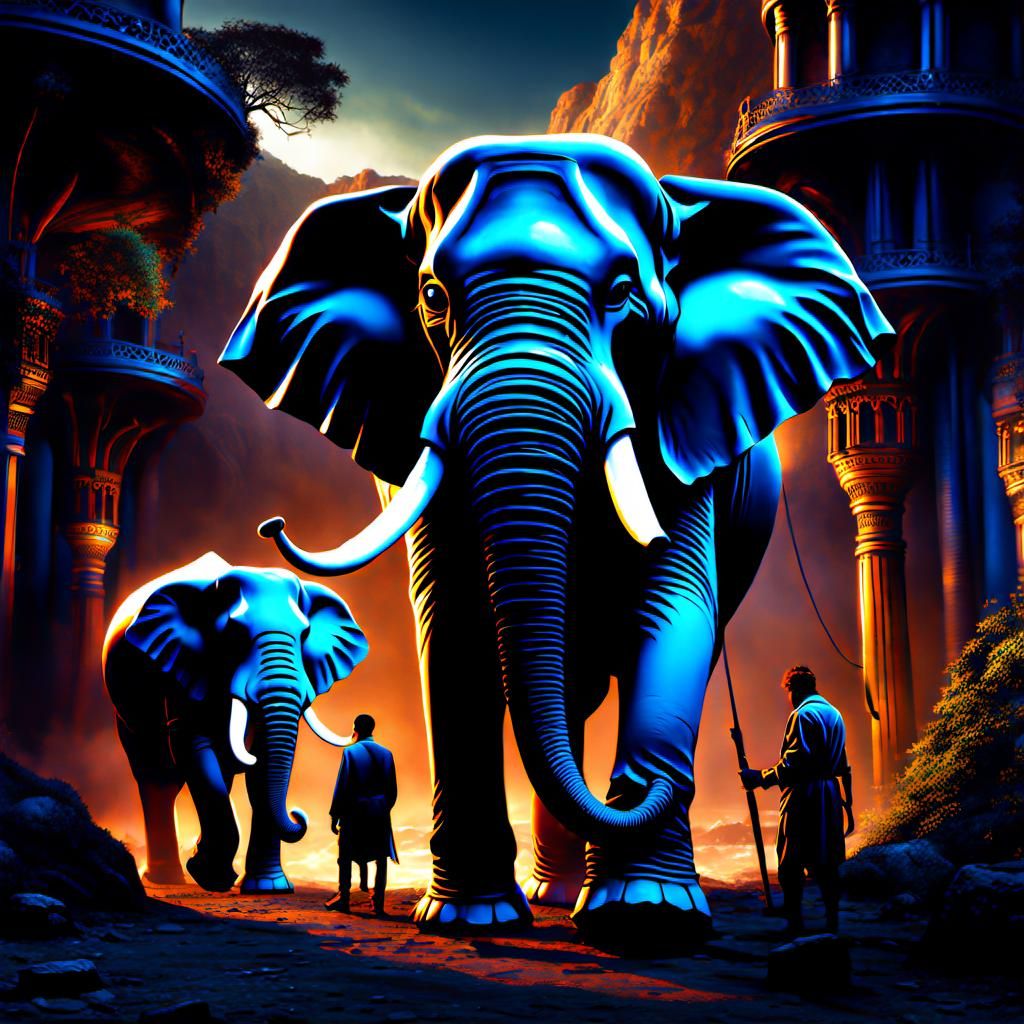 The Blind Men and the Elephant: A Matte Painting