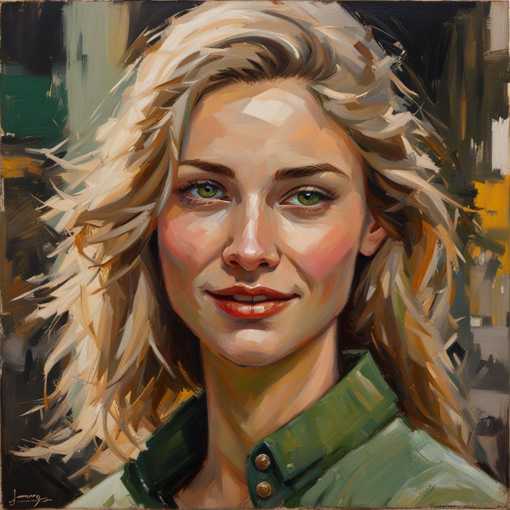 Teenage Portrait in Oil Painting Style