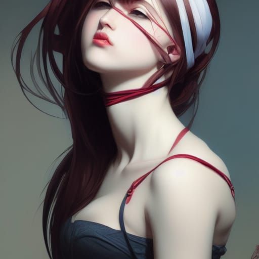 Yandere Seductress Portrait in Hyperdetailed Digital Art