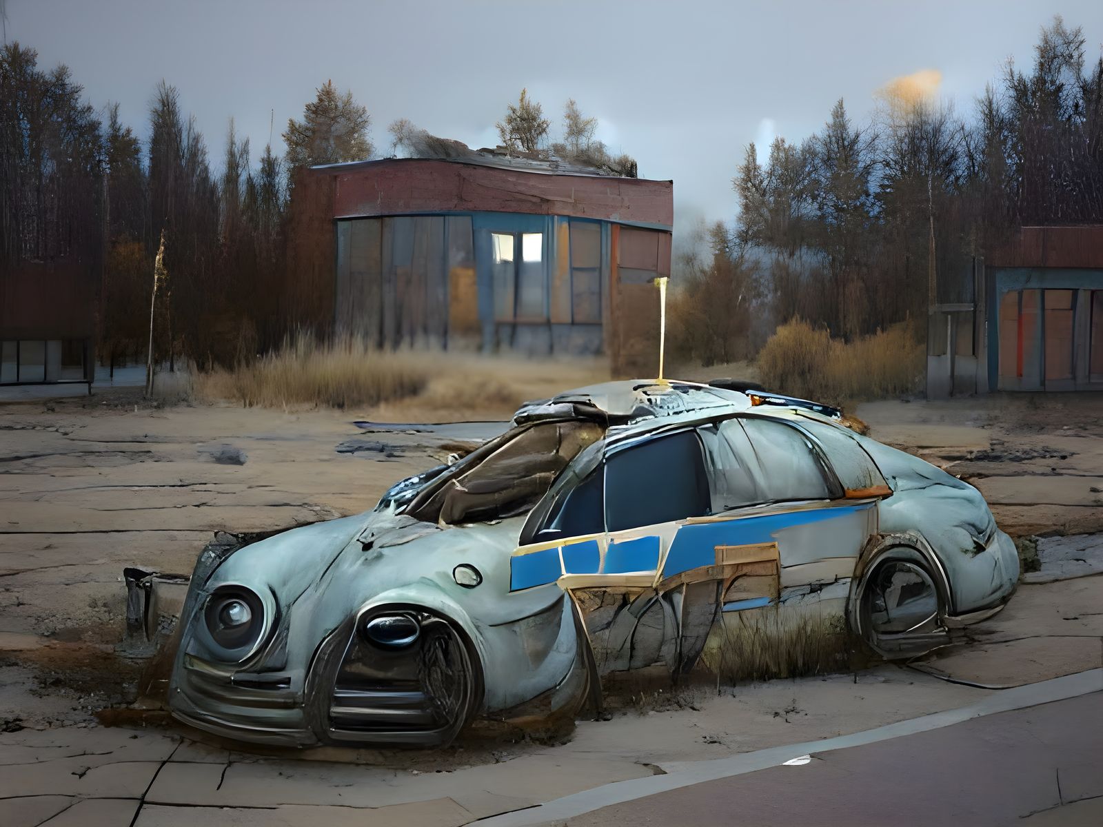 Apocalyptic Wasteland: Abandoned Police Car in Unreal Engine