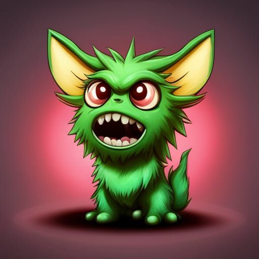 Cute Furry Anime Monster Mascot in Splash Art