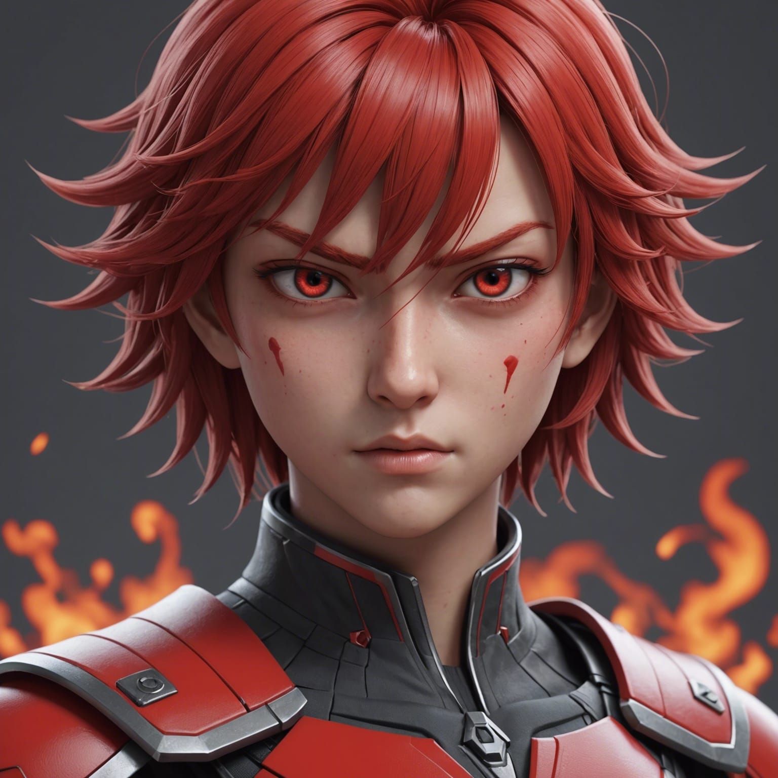 Angry Emoji Human Version in 3D Anime Art