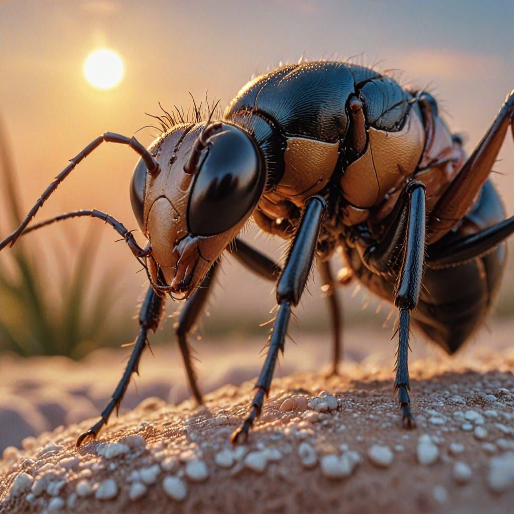 Surreal Dreamlike Adam and the Ant in Macro Photography