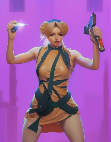 Defeated Superheroine Surrenders: Concept Art Portrait