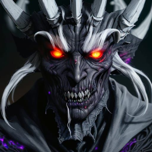 Dark Demon Exudes Cosmic Energy in Hyperrealistic Portrait