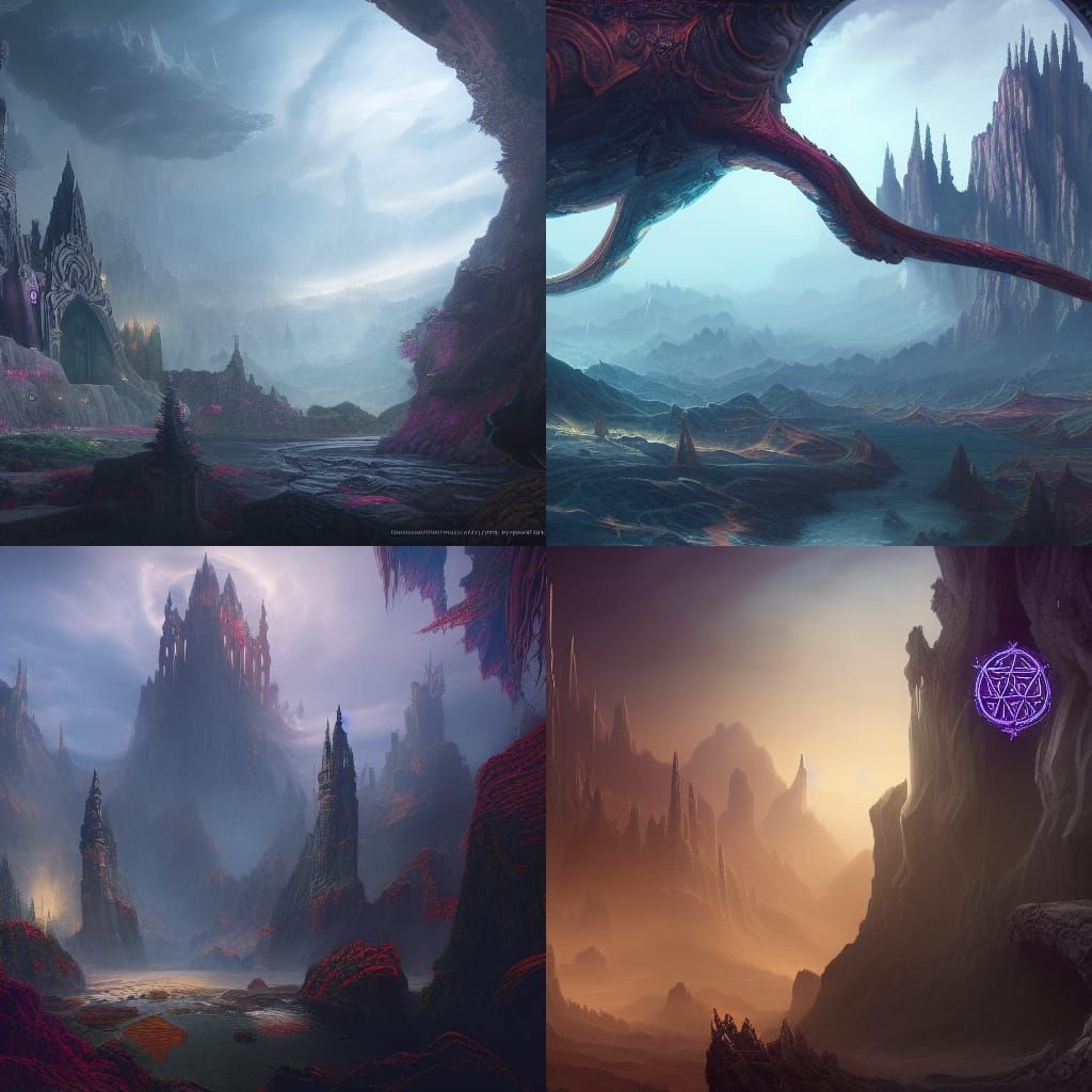 Detailed Pentacle Matte Painting in Deep Color