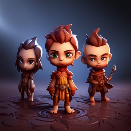 Detailed Chibi Humans in Fantasy Concept Art