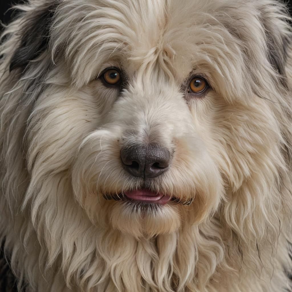 Majestic Old English Sheepdog Portrait in High Resolution