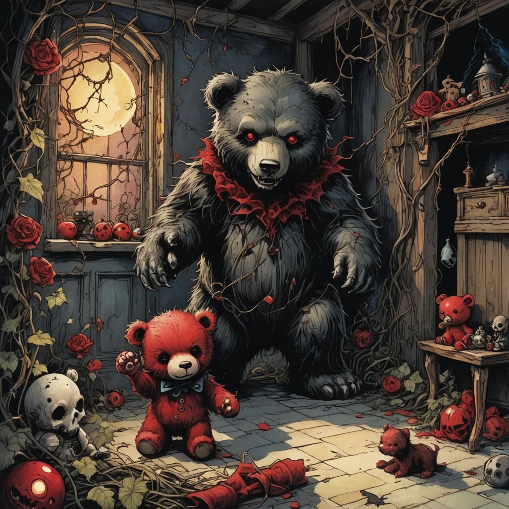 Vampire Teddy Bear Attack in Haunted Nursery