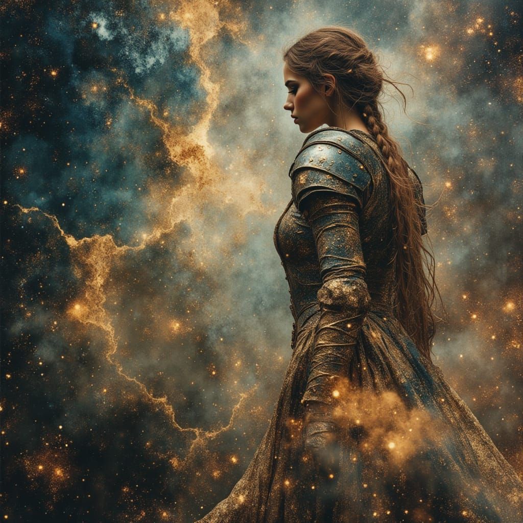 Cosmic Warrior Goddess in Stardust Armor