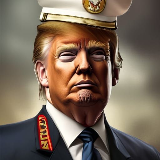 Donald Trump in Military Uniform Portrait