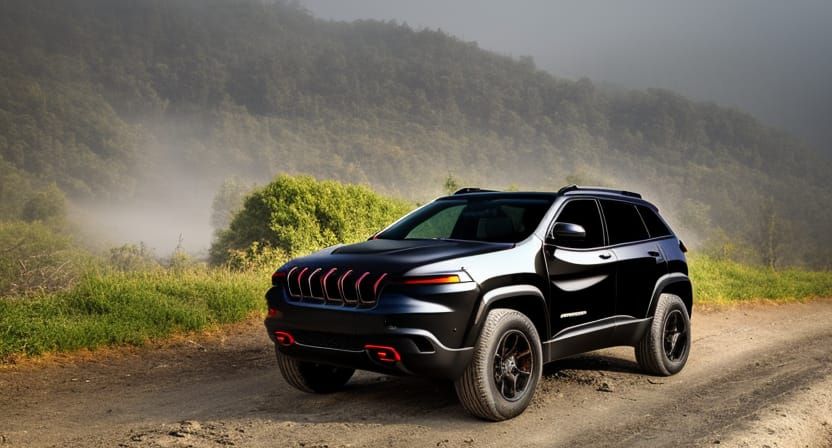 Jeep Cherokee Trailhawk Races Down Misty Mountain