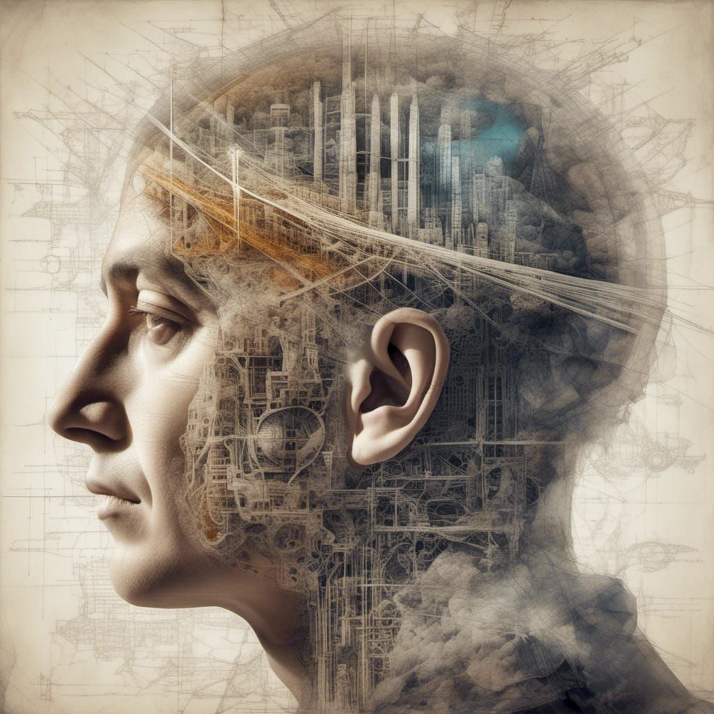 Nikola Tesla Double Exposure Art Masterpiece