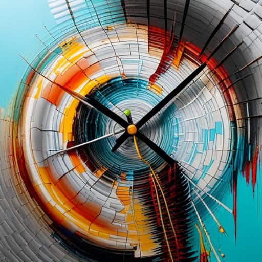 Surreal Clock with Graffiti Art Elements