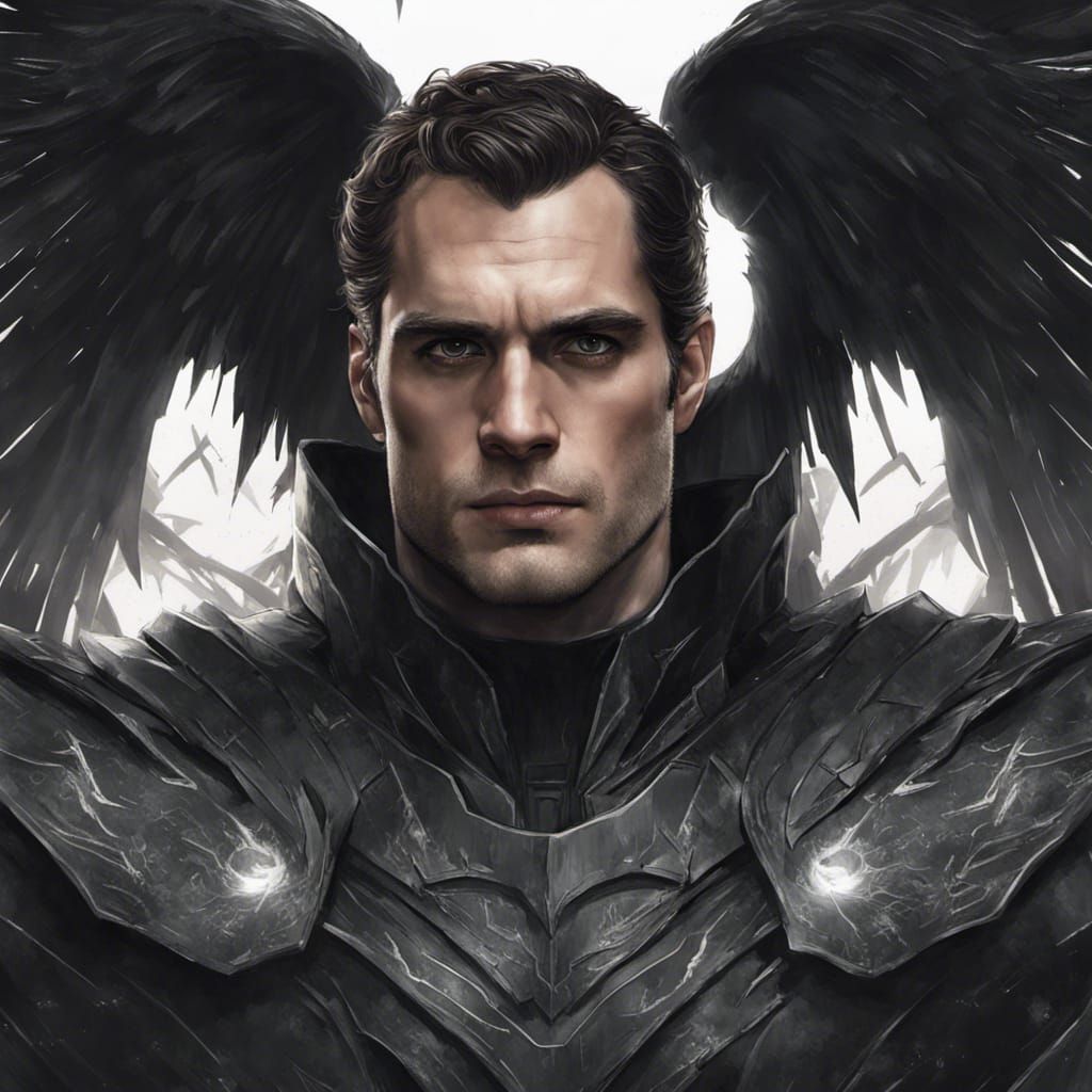 Armored Angel Portrait with Lightning