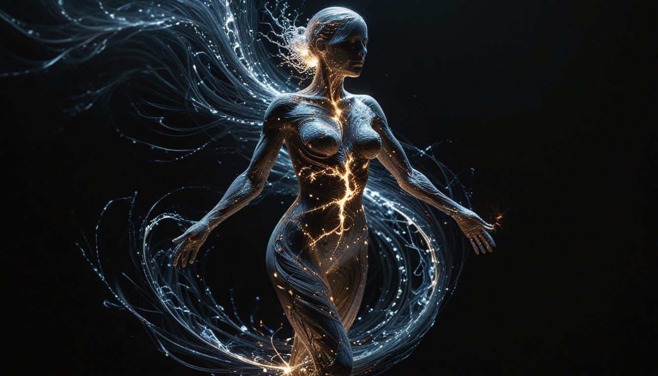 Ethereal Fractal Form in Radiant Light and Shadow